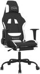 vidaXL Gaming-Stuhl mit Fu&szlig;st&uuml;tze Schwarz und Wei&szlig; Stoff Modell 1
