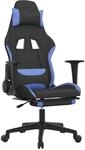 vidaXL Gaming-Stuhl mit Fu&szlig;st&uuml;tze Schwarz und Blau Stoff Modell 1