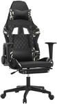 vidaXL Gamingstuhl mit Massage Fu&szlig;st&uuml;tze Schwarz Tarnfarben Kunstleder Modell 4