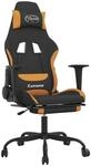 vidaXL Gaming-Stuhl mit Massage & Fu&szlig;st&uuml;tze Schwarz und Orange Stoff 345485