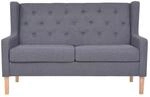 vidaXL 2-Sitzer-Sofa Stoff Grau