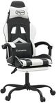 vidaXL Gaming-Stuhl mit Fu&szlig;st&uuml;tze Schwarz und Wei&szlig; Kunstleder 3143907