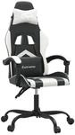vidaXL Gaming-Stuhl Drehbar Schwarz und Wei&szlig; Kunstleder 349596