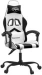 vidaXL Gaming-Stuhl Drehbar Wei&szlig; und Schwarz Kunstleder 349601