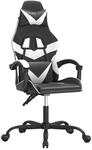 vidaXL Gaming-Stuhl Drehbar Schwarz und Wei&szlig; Kunstleder 349548