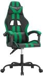 vidaXL Gaming-Stuhl Drehbar Schwarz und Gr&uuml;n Kunstleder Modell 1