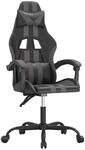 vidaXL Gaming-Stuhl Drehbar Schwarz und Grau Kunstleder 349523