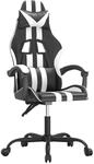 vidaXL Gaming-Stuhl Drehbar Schwarz und Wei&szlig; Kunstleder 349524