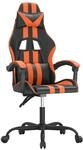 vidaXL Gaming-Stuhl Drehbar Schwarz und Orange Kunstleder 349525