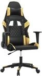 vidaXL Gaming-Stuhl mit Massagefunktion Schwarz & Golden Kunstleder 345513