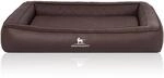 Knuffelwuff Hundebett Hampstead Orthop&auml;disch Kunstleder 85 x 65cm Braun