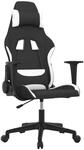 vidaXL Gaming-Stuhl Schwarz und Wei&szlig; Stoff 3143740