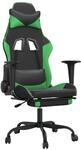 vidaXL Gaming-Stuhl mit Fu&szlig;st&uuml;tze Schwarz und Gr&uuml;n Kunstleder Modell 4