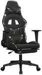 vidaXL Gaming-Stuhl mit Fu&szlig;st&uuml;tze Schwarz und Tarnfarben Kunstleder Modell 3