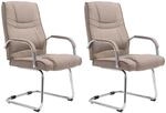 CLP 2er Set Freischwinger Attila Stoff Taupe