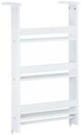 Relaxdays H&auml;ngeregal f&uuml;r K&uuml;hlschrank MDF Edelstahl Wei&szlig; Rutschfest 74 cm x 42 cm