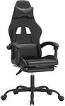 vidaXL Gaming-Stuhl mit Fu&szlig;st&uuml;tze Schwarz Kunstleder 3143862