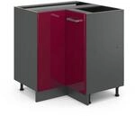 Vicco Eckunterschrank R-Line Bordeaux Hochglanz/Anthrazit 76 cm ohne...