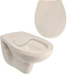 Calmwaters Wand-WC Sp&uuml;lrandlos Tiefsp&uuml;ler Set WC-Sitz Absenkautomatik Pergamon