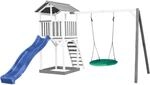 Axi Beach Tower Spielturm mit Summer Nestschaukel und Blauer Rutsche