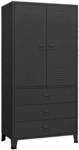 vidaXL Industrial Kleiderschrank Schwarz 90x50x180 cm Metall