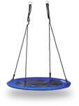 Relaxdays Nestschaukel Rund Metall/Nylon Dunkelblau Geschlossener Sitz 100 cm