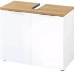 Germania Waschbeckenunterschrank GW-Pescara Wei&szlig;-Eiche 70 cm x 58 cm x 34 cm