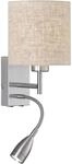 Fischer & Honsel Wandleuchte Dreamer 2-flammig Nickelfarben/Sand Leinen
