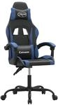 vidaXL Gaming-Stuhl Drehbar Schwarz und Blau Kunstleder 349567