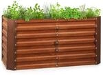 Blumfeldt Rust Grow Hochbeet Gartenbeet Verzinktes Stahlblech Rost-Finish 120x60x60