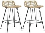 vidaXL Barhocker 2 Stk Rattan Natur 285232