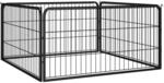 vidaXL 4 Tlg Hundelaufstall Schwarz 100x50cm Stahl Pulverbeschichtung 171794
