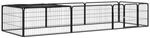 vidaXL 8 Tlg Hundelaufstall Schwarz 100x50 cm Stahl Pulverbeschichtet 3115976