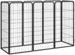 vidaXL 8 Tlg Hundelaufstall Schwarz 50x100 cm Stahl Pulverbeschichtet 3115958