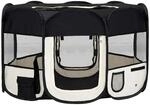 vidaXL Faltbarer Welpenlaufstall mit Tragetasche Schwarz 125x125x61 cm 171007