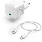 Hama Schnellladeger&auml;t mit Ladekabel Lightning Mini-Ladeger&auml;t PD 20 W 1 m WS