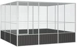 vidaXL Vogelk&auml;fig Anthrazit 302,5x324,5x211,5 cm Verzinkter Stahl
