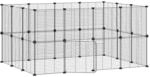 vidaXL 28-Tlg Haustierk&auml;fig mit T&uuml;r Schwarz 35x35 cm Stahl Modell 2