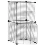 vidaXL 8-Tlg Haustierk&auml;fig mit T&uuml;r Schwarz 35x35 cm Stahl Modell 2