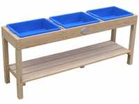 Axi Sand und Wassertisch mit 3 Behältern Naturbraun Behälter Blau