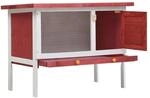 vidaXL Kaninchenstall 1 Ebene Rot Holz