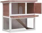 vidaXL Kaninchenstall 1 T&uuml;r Braun Holz