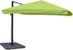 MCW Ampelschirm A96 3x3m Alu Flap Gr&uuml;n mit St&auml;nder Drehbar