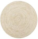vidaXL Teppich Handgefertigt Jute Wei&szlig; und Natur 90 cm 133722