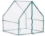 Relaxdays Folienfr&uuml;hbeet PVC Transparent Gr&uuml;n mit T&uuml;r 95 cm x 95 cm x 92 cm 2,1 kg