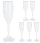 Relaxdays Sektgl&auml;ser 6er Set Kunststoff Wei&szlig; Bruchfest 22 cm x 6 cm 90 g