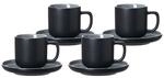 Ritzenhoff & Breker Jasper Espressotasse mit Untertasse 100 ml 4er Set Schwarz