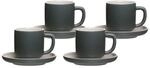 Ritzenhoff & Breker Jasper Espressotasse mit Untertasse 100 ml 4er Set Grau