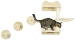 PawHut Kletterwand Spanplatte Pl&uuml;sch Sisal Beige Cremewei&szlig; 40L x 28B x 73H cm