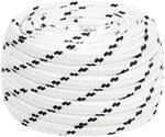 vidaXL Bootsseil Geflochten Wei&szlig; 16 mmx50 m Polyester 152784